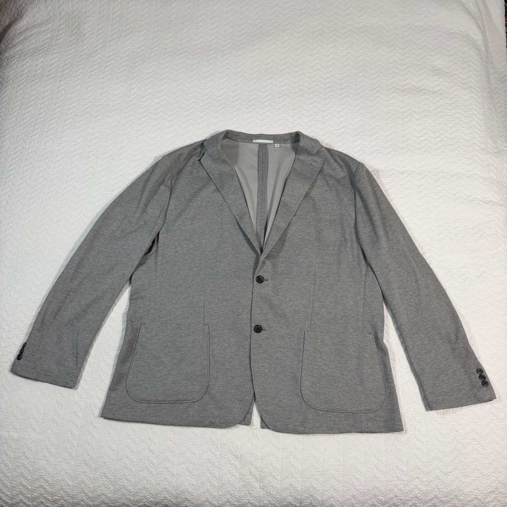 UNIQLO Comfort‎ Blazer Mens 3XL Gray NWOT Knit Lightweight Unstructured Jacket